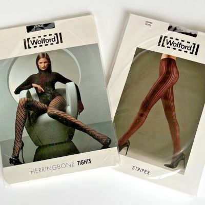 Wolford  Herringbone and Stripes Tights 2 Pair!